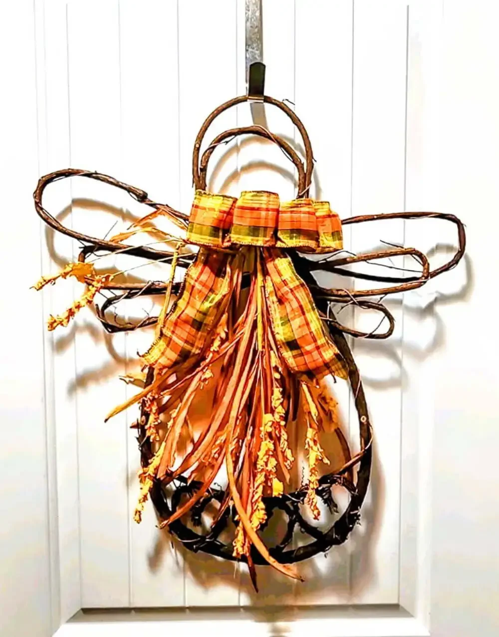 Handmade Grapevine Fall Autumn Thanksgiving Angel Wreath Door Decor 23